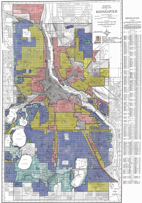 map of redlining in Minneapolis